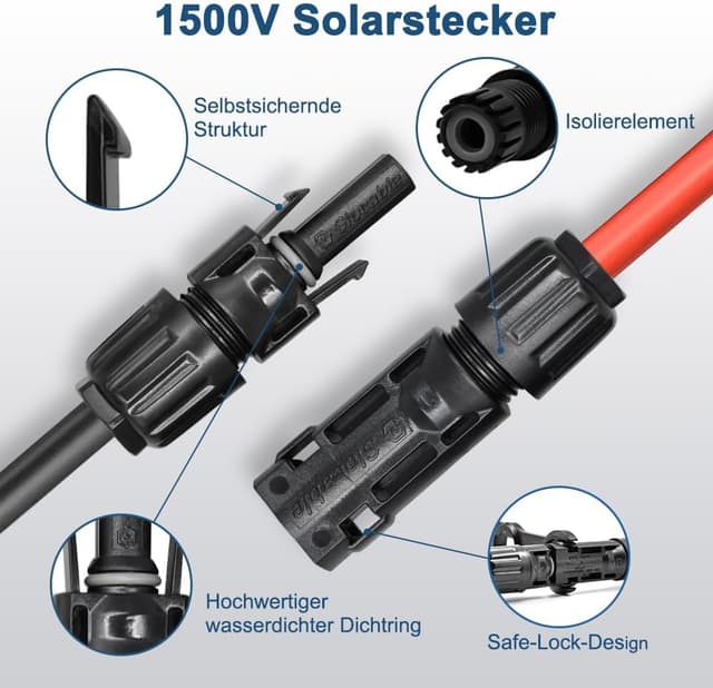 Detalle de Slocable Solarkabel Verlängerung 4 mm², 1 m