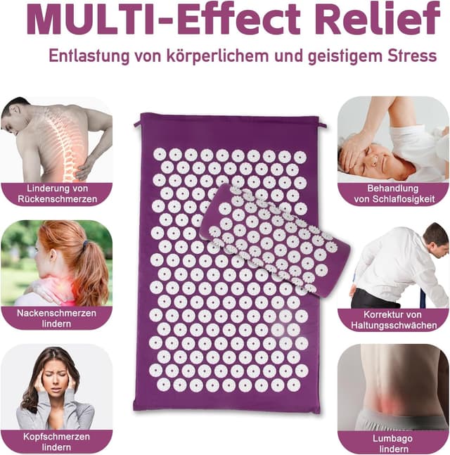 Thumbnail 1 de Akupressurmatte Set Purple mit Kissen 62 × 38 cm