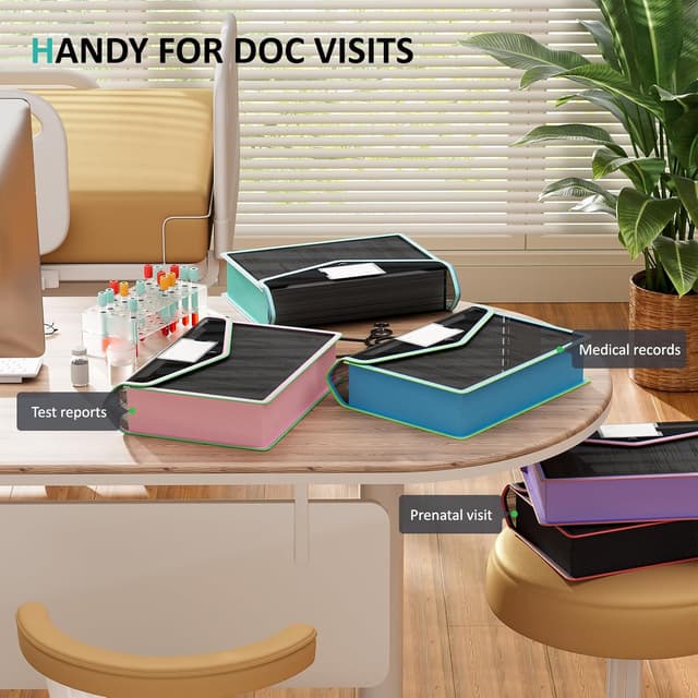 Detalle de ThinkTex A4 Plastic File Folder (5 Pack) – Transparent Snap Closure Document Envelopes, No Dividers, Assorted Colours