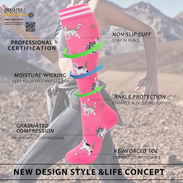 Thumbnail 1 de fenglaoda Compression Socks 20-30mmHg 6 Pairs