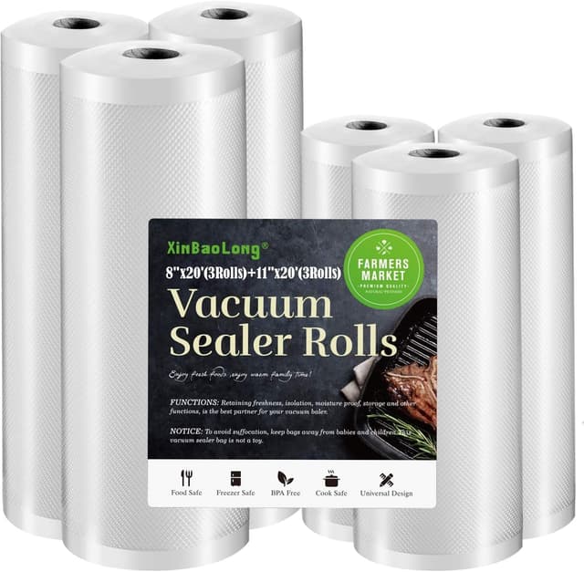 Imagen de Vacuum Sealer Bags For Food 6-Pack 11" x 20' rolls en OfertitasTOP