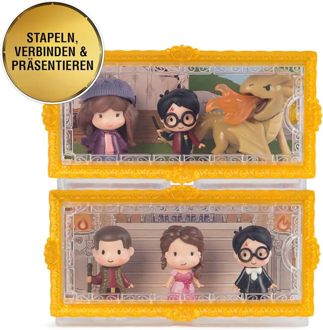 Detalle de Wizarding World Harry Potter Micro Magical Moments Sammelfiguren‑Multipack „Weihnachtsball“ (Harry, Hermine, Viktor Krum)