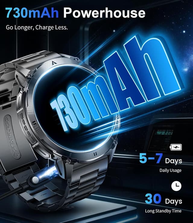 Detalle 2 de LIGE Military Smart Watch for Men with Bluetooth Call