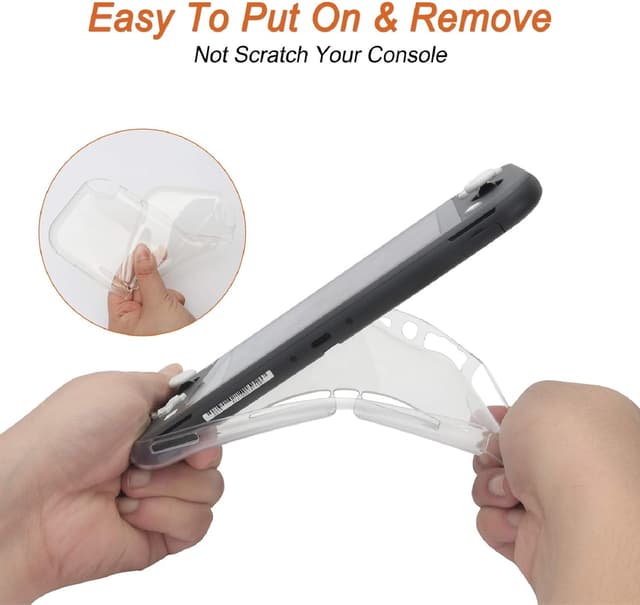 Detalle 2 de REDTRON Protective Case for Nintendo Switch Lite (2019) with TPU Cover, Tempered Glass Screen Protector & Thumb Grip Caps