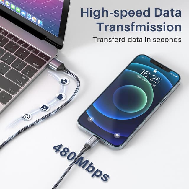 Thumbnail 5 de RAVIAD cable iPhone 30 cm MFi