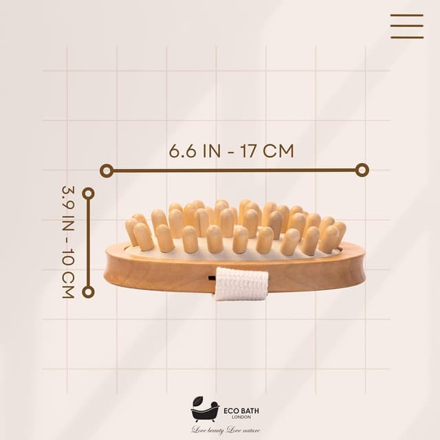 Detalle de Eco Bath Cellulite Hand Brush spazzola da bagno in legno di faggio