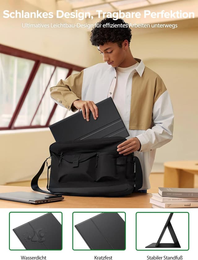 Detalle de UPERFECT Portable Monitor Touchscreen 15,6" (IPS, Full HD, matt, HDR) mit Dual USB‑C und VESA