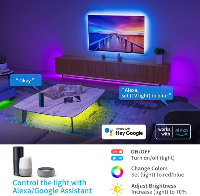 Detalle 2 de Govee Tiras LED 5m, Luces RGB WiFi 🎮 para Habitación y TV