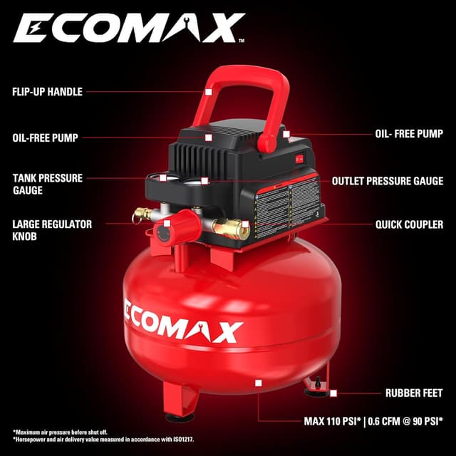 Thumbnail 1 de ECOMAX Air Compressor 3 gal portable