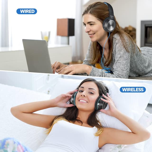 Thumbnail 6 de Rydohi Bluetooth Over-Ear Headphones (68H playtime, Bluetooth 5.3, mic) – black/blue