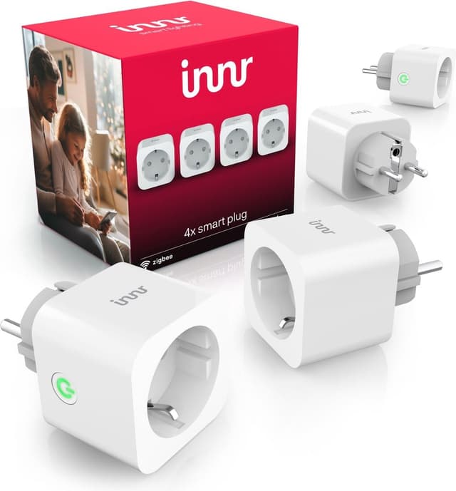 Detalle de INNR Smart Plug (Zigbee Repeater) – 16 A Steckdose mit Strommessung, 4er-Set, kompatibel mit Hue* & Alexa