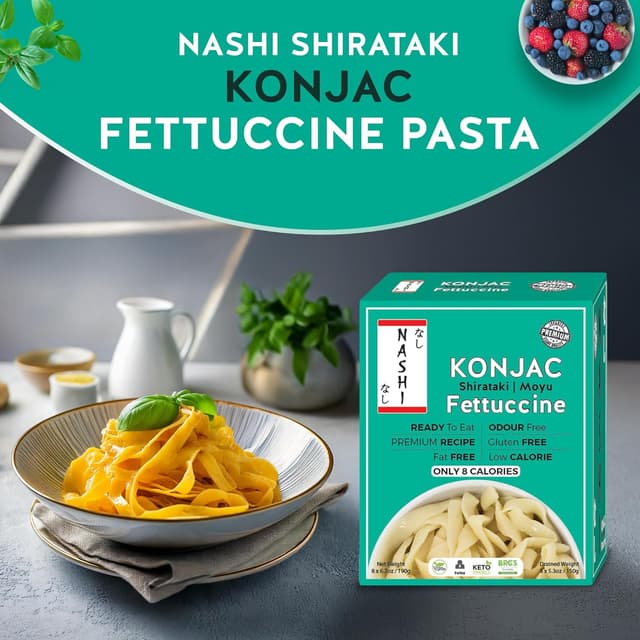 Thumbnail 6 de Nashi Shirataki Konjac Fettuccine 8Ă190g đ