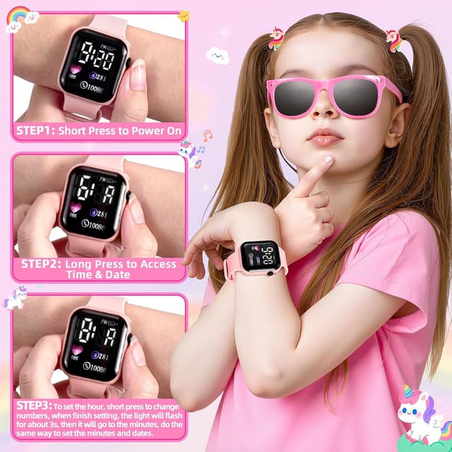 Detalle de Hohosunlar Play Purse Set for Little Girls (Kids Handbag + Pretend Makeup, Craft Water Bottle & Accessories) for Ages 3–12