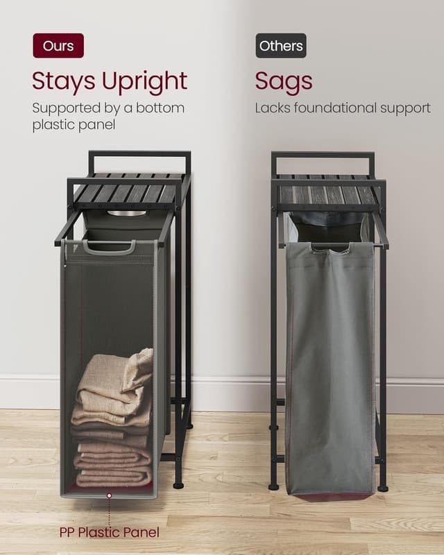 Detalle de Laundry basket with shelf 47 L