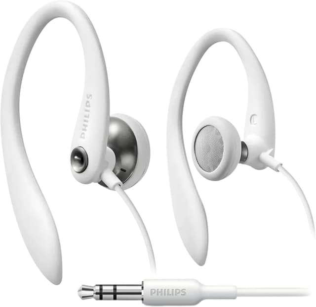 Detalle de Philips SHS3200WT/37 Flexible Earhook Wired Headphones (White)