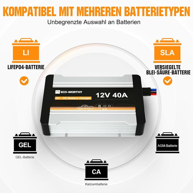 Thumbnail 3 de ECO-WORTHY Ladebooster 12V 40A DC-DC
