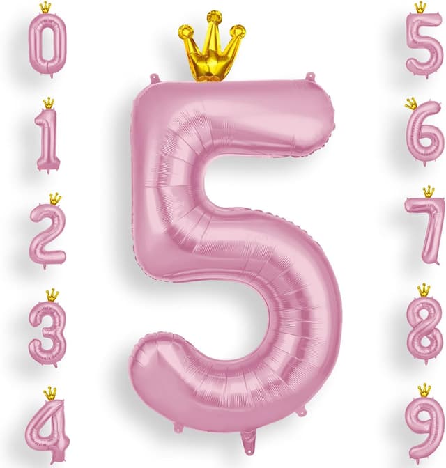 Imagen de AOOSU Crown Pink 40in Number Balloons en OfertitasTOP