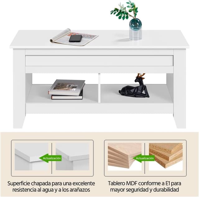 Thumbnail 4 de Yaheetech Mesa Centro Elevable de Madera