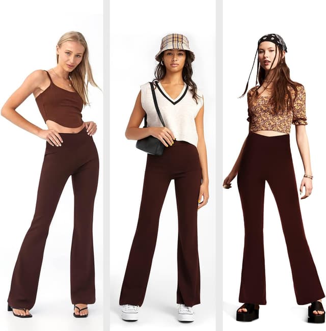 Detalle de ACTINPUT Yogahose Damen Schlaghose – Flared Leggings Bootcut für Fitness, Yoga & Alltag