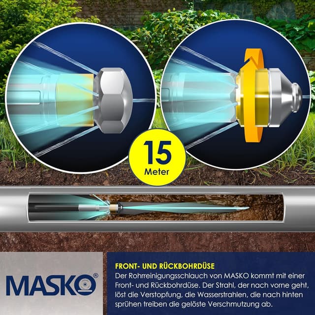 Thumbnail 3 de MASKO Rohrreinigungsschlauch Set 15m 200 bar