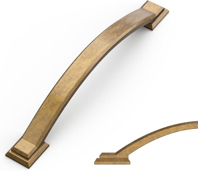 Detalle de Amerdeco set da 10 maniglie antiche per mobili cucina, interasse fori 128 mm bronzo UK0081