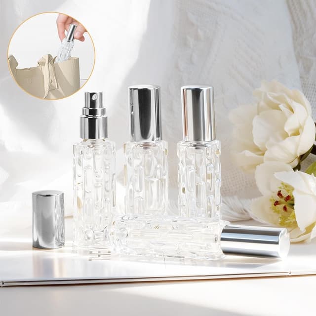 Thumbnail 6 de LOPHE nachfüllbarer Parfümzerstäuber (Glas) – 4×10 ml Reise-Parfümflakons, silber