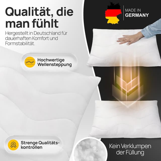 Detalle de LILENO HOME Kissen 50x70 (1er Set) – 95 °C waschbar, Oeko-Tex & Made in DE