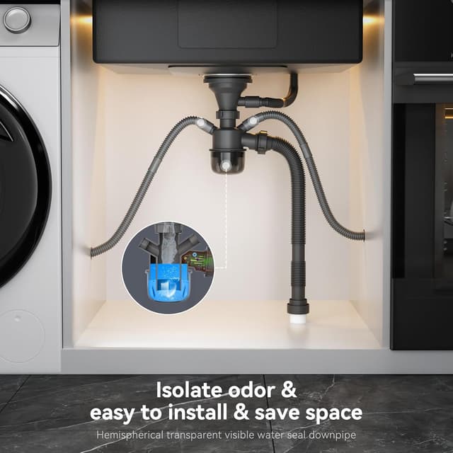 Detalle de ANYCEE Lavello in acciaio inox 60 x 45 cm, 1 vasca con foro rubinetto e cestello