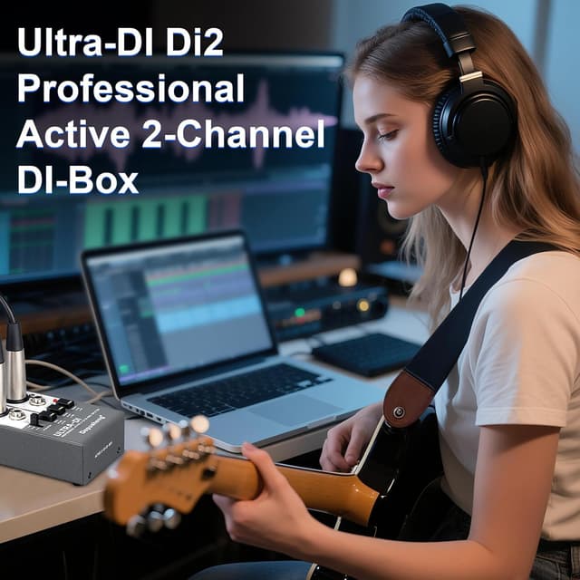 Detalle de Depusheng Ultra-DI Di2 Professional Active 2-Kanal DI-Box/Splitter mit Input-Attenuator für Gitarre & Bass (48V)
