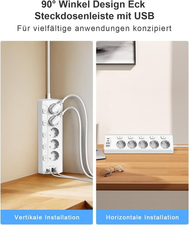 Thumbnail 3 de vipwell Mehrfachsteckdose 5 Fach 2 m 🔌
