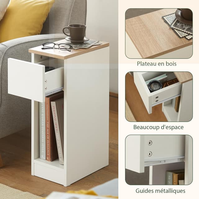 Thumbnail 5 de SoBuy FBT111-WNx2 table de chevet 20 cm