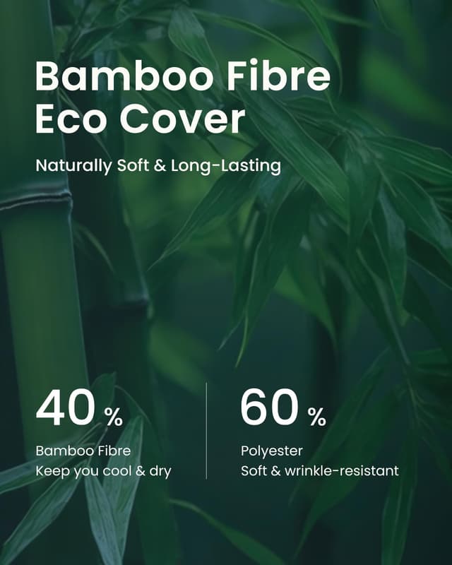 Thumbnail 2 de Bonnvia Mattress Topper for Double Bed with Bamboo Fibre Cover