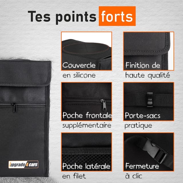 Thumbnail 2 de upgrade4cars Poubelle de voiture pliable đź—‘