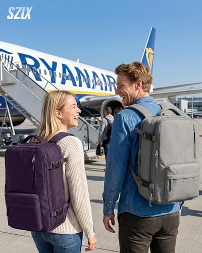 Detalle 2 de SZLX Mochila de viaje de cabina 40x30x20 (mujer) impermeable, compatible como equipaje de mano