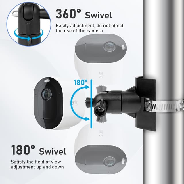 Detalle de OFFCUP Supporto da parete regolabile per telecamere di sicurezza (2 pezzi) per Arlo Pro, Arlo Ultra, Arlo Go e altri modelli compatibili, nero