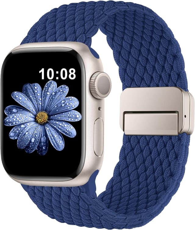 Detalle de DigiHero Braided Loop Apple Watch nylon strap with magnetic clasp (40/41/42/44/45/46/38/49mm compatible)