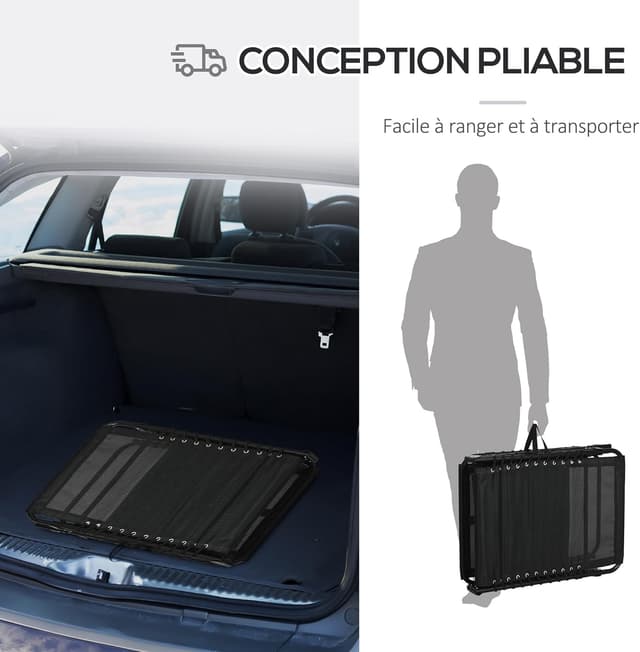 Thumbnail 4 de Outsunny transat bain de soleil 58x189 cm