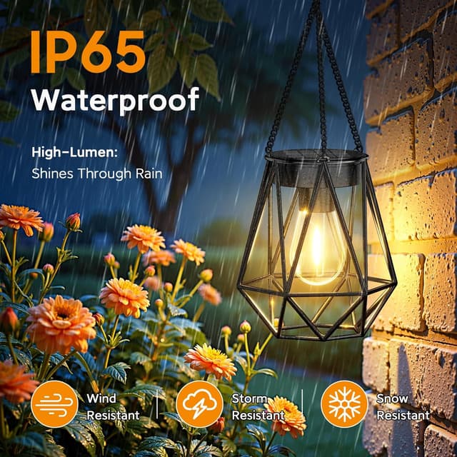 Detalle 2 de RECHOO solar garden lanterns 2 pack