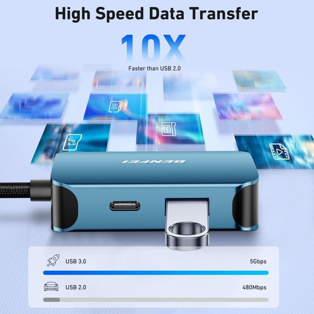 Detalle 2 de BENFEI HUB USB C 4K HDMI 4in1