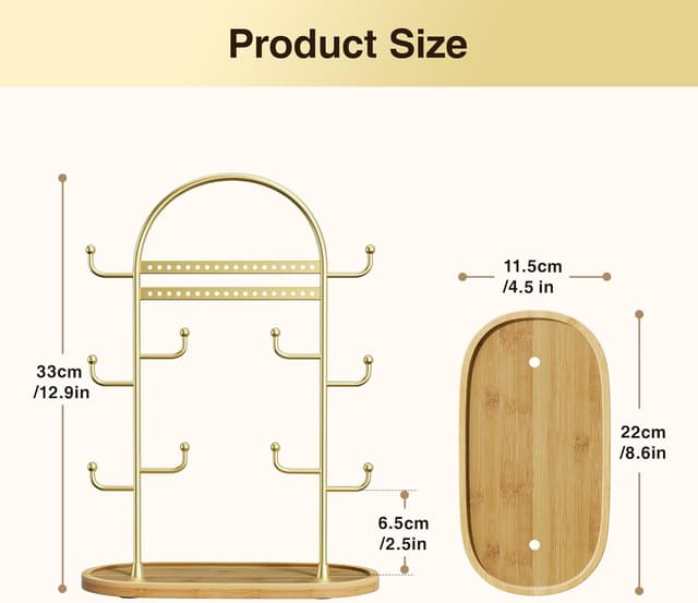 Thumbnail 4 de niffgaff Présentoir Bijoux Doré 32,8 cm