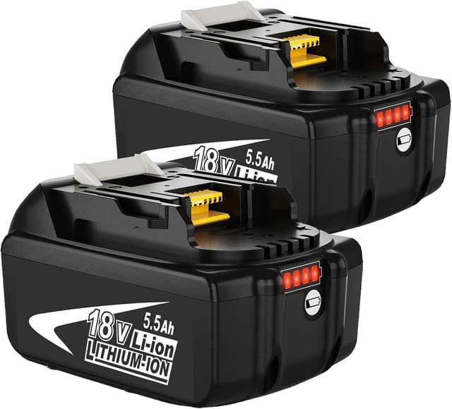Detalle de Lot de 2 batteries Dosctt 18 V 5,5 Ah (BL1850B) compatibles Makita BL1850B/BL1860B
