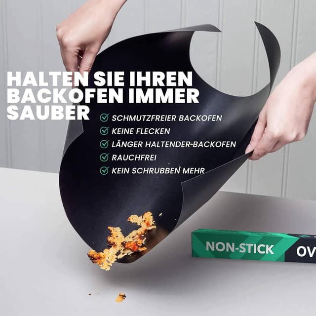 Thumbnail 6 de Lukata Untere Backofen-Abdeckmatte-Set mit Spachtel & Bürste (3-teilig) – wiederverwendbare Antihaft-Backofenmatten aus Fiberglas