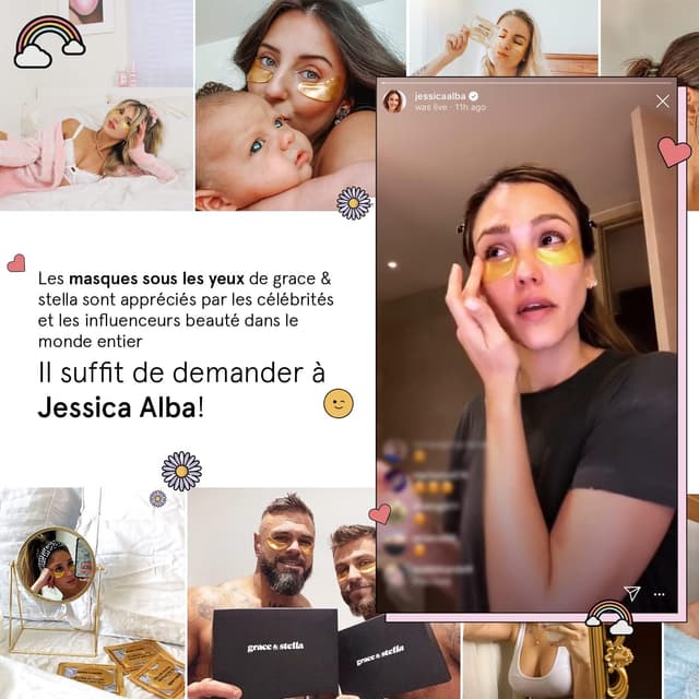 Detalle de Grace & Stella Masque Yeux Primé en patch anti-cernes (48 paires, or) – gel hydratant vegan