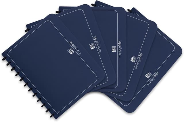 Detalle de Oxford Ring-Mappe A4 manageMe mit Vario-Zipp und 25 glasklaren Hüllen (5er-Set), dunkelblau