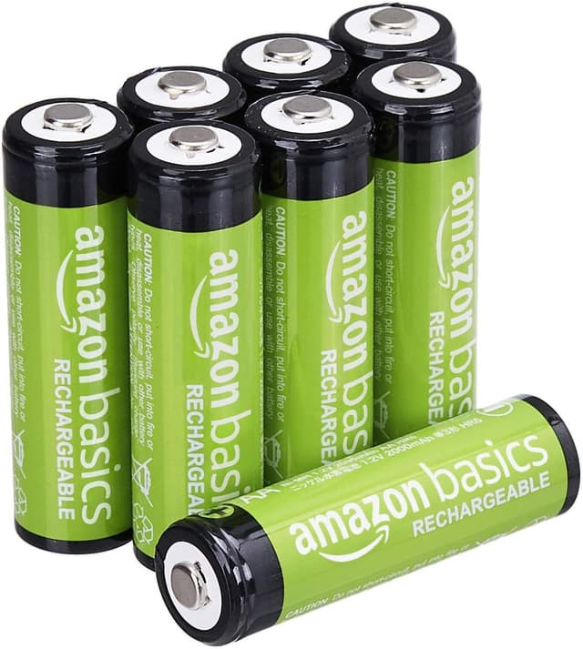 Detalle de Amazon Basics AA NiMH 2000 mAh 8 pilas recargables