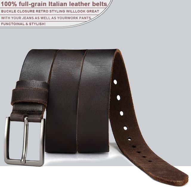 Detalle de DOOPAI Herren-Gürtel aus Vollleder mit verstellbarer Metallschnalle