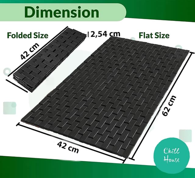 Detalle 2 de CHILL HOUSE Bambus-Badematte aus Holz mit Antirutsch – rutschfeste Matte für Dusche, Badewanne & mehr
