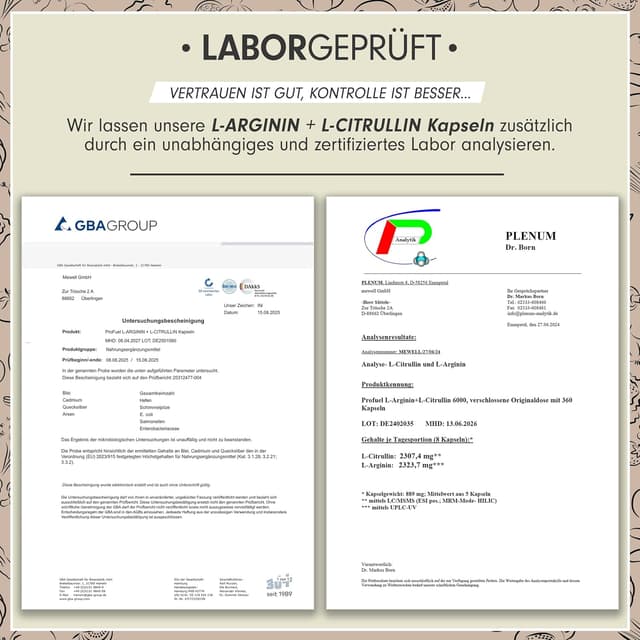 Thumbnail 4 de L‑Arginin + L‑Citrullin‑Malat 360 Kapseln — 6000 mg täglich 💊