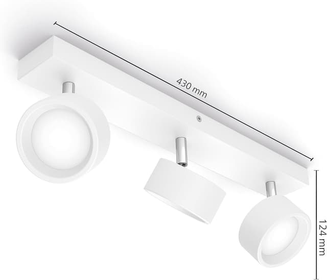 Detalle 2 de Philips Barra Bracia con 3 Focos, Luz Cálida 2700K