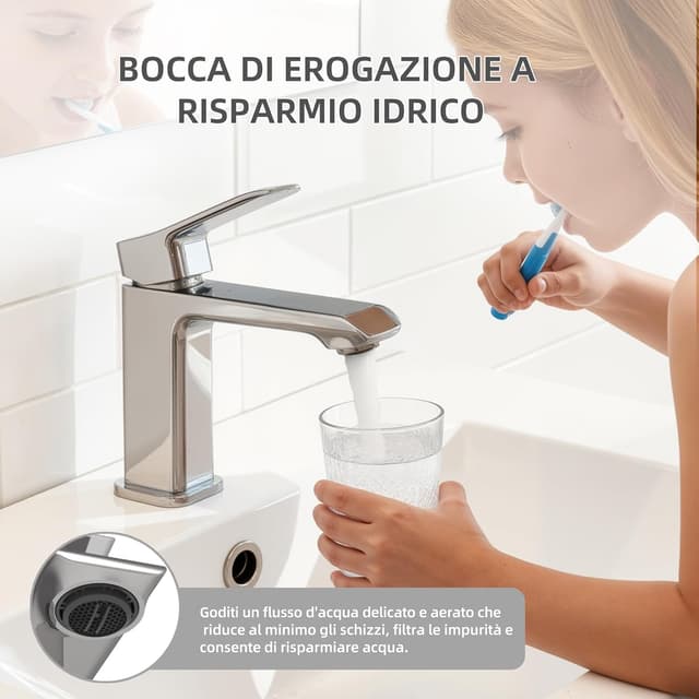 Detalle de BELZ Rubinetto da bagno con miscelatore monocomando cromato (altezza 86 mm)